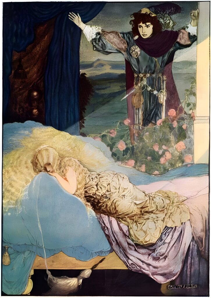 Gustaf Tenggren, illustration for “Sleeping Beauty”, watercolour and pencil on paper, 1929.
